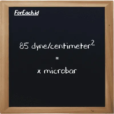 Example dyne/centimeter<sup>2</sup> to microbar conversion (85 dyn/cm<sup>2</sup> to µbar)
